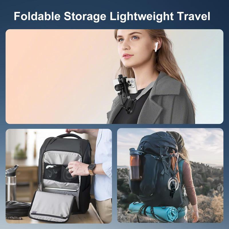 POV Neck Phone Holder - Compatible with All Smartphone Accessories, Black Phone Holder, Pov/Vlog Hands-Free Design