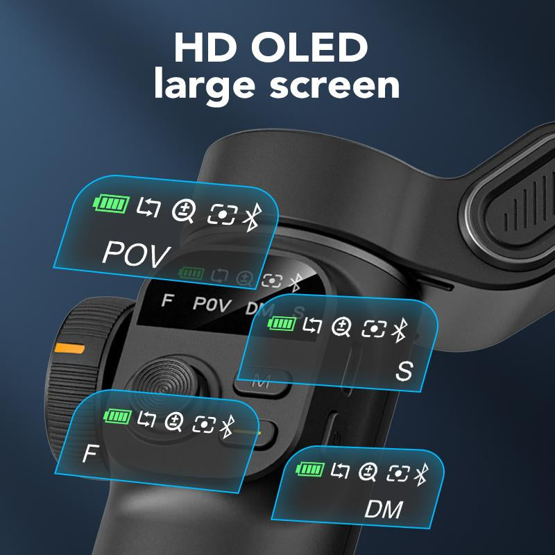 AOCHUAN Gimbal Stabilizer for Iphone, 3-Axis Smartphone Gimbal Built in 7.8' Extension Rod, Portable Gimbal Stabilizer W/Oled Display for Iphone/Android, Perfect for Tiktok Youtube Vlogging-Smart X2-2