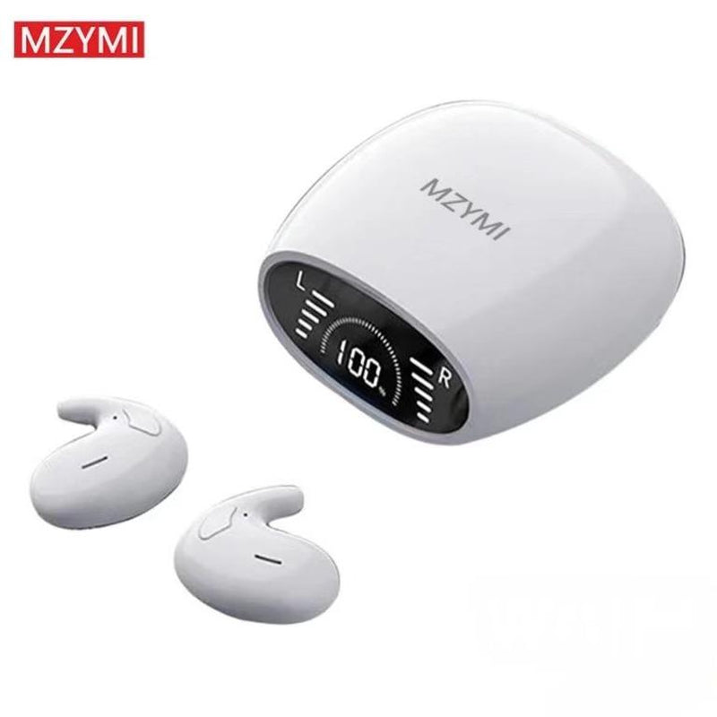 Wireless Sleep Headphones Noise Reduction Hifi Audio LED Digital Charging Silicone Workout Earbuds Mic Automatic Sports Earphones