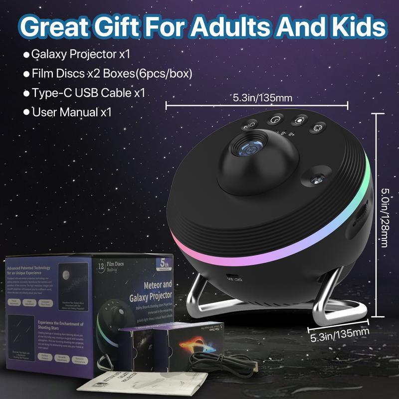 Demilare USB Galaxy Star Projector LED Light，Christmas 2024 Ornament,Globe Design Star Projection LED Light Meteor Effect, Adjustable Focus, 1/2H Timer, Home Decor, Bedroom Accessories Lights,Starry Night Lights,Planetarium Ceiling，Fallfreshness