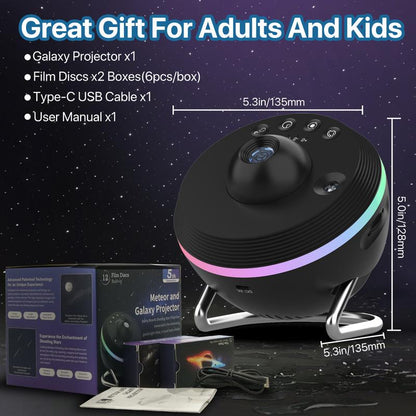 Demilare USB Galaxy Star Projector LED Light，Christmas 2024 Ornament,Globe Design Star Projection LED Light Meteor Effect, Adjustable Focus, 1/2H Timer, Home Decor, Bedroom Accessories Lights,Starry Night Lights,Planetarium Ceiling，Fallfreshness