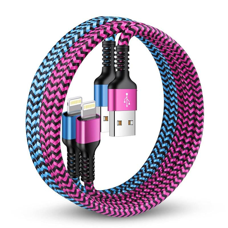 Iphone Charger Cable, [2Pack/3Ft] Apple Lightning Cord for Iphone 14 Pro Max 13 12 Pro/11/Xs/Xr/X/8 Plus/7, Ipad Mini, Ipad Air, USB-A Braided Rapid Charge Core Recharger Power Cargador Charging Connector Apple Adapter Device Fast Cellphone Electronic