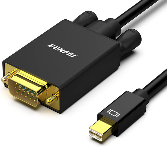 Mini Displayport to VGA Cable, 1.8M Thunderbolt to VGA Gold-Plated Cord Compatible for Macbook Air 2010-2017, Macbook Pro 2010-2015,Mac Mini 2010-2014, Surface Pro 1/2/3/4