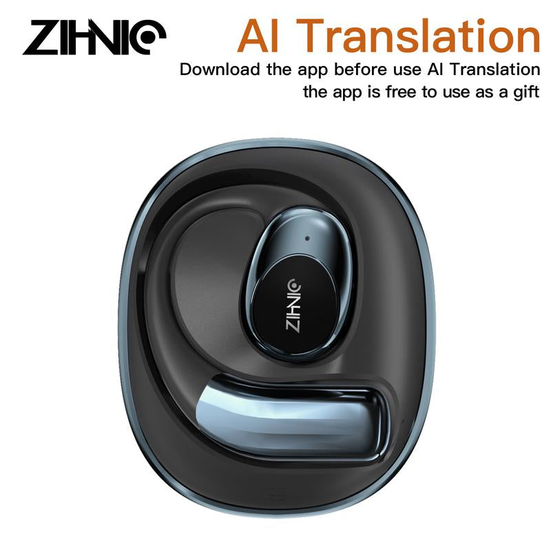 ZIHNIC S09 AI Translation Earbuds Bluetooth 5.0 Wireless Open-Ear Headphones 138 Languages Support HIFI Sound Quality Chargeable Electronic Audio Headset Chargeable Electronic Audio Headset Pink
