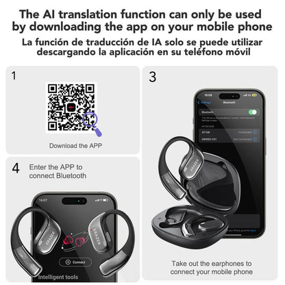 ERAZER X11 AI Translation Earbuds with APP Support 134 Languages Real Time Translate OWS Open-Ear Headphones Wireless Bluetooth 5.4 Earbuds with HD Mic Waterproof Earphones Gaming with Low Latency