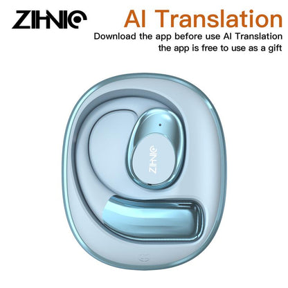 ZIHNIC S09 AI Translation Earbuds Bluetooth 5.0 Wireless Open-Ear Headphones 138 Languages Support HIFI Sound Quality Chargeable Electronic Audio Headset Chargeable Electronic Audio Headset Pink