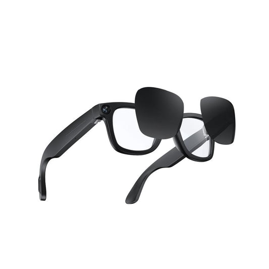 Evomi Touch-Control Bluetooth Smart Glasses Camera Withhd Cameras Bluetooth Voice Communicationlightweight Design Dual Interchangeablelenses Day Night Switch Surround Soundspeakers Device Wearable Bluetooth Glasses Black