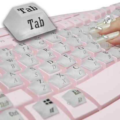 80 Pcs Self-Adhesive PC Keyboard Keys for Long Nails Typing and Gaming, ​​Anti-Damage Symbolic and Alphanumeric Keys for Nail-Art