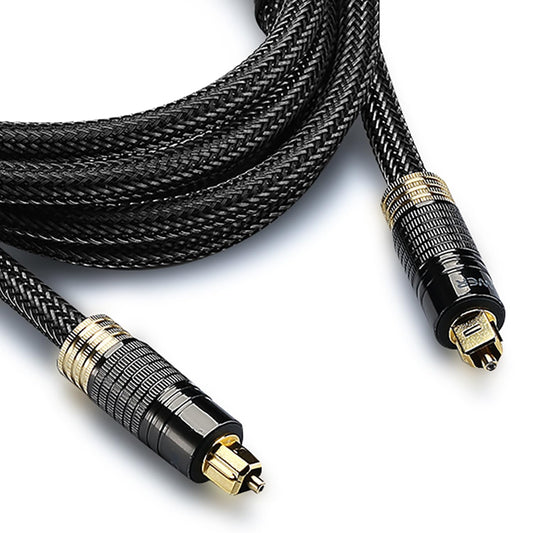 24K Gold Plated Toslink Digital Fiber Optical Audio Cable (S/PDIF) - [Zero RFI & EMI Interference] Metal Connectors & Ultra Durable Nylon Braided Jacket (50Ft)