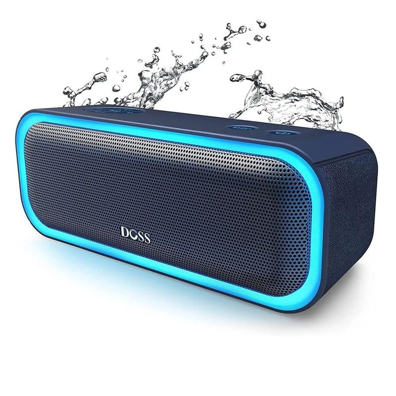 DOSS Soundbox Pro Bluetooth Speaker with 20W Stereo Sound Active Extra Bass IPX6 Waterproof TWS Multi-Colors Lights Audio Party Smartphone Speaker Protection Charging Button-Outdoorfun
