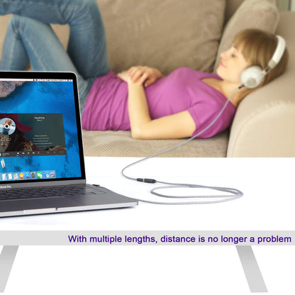 Headphone Extension Cable 15Ft/4.5M, 3.5 Mm Audio Extension Cable-Aux Cord Extender 90-Degree Right Angle Male to Female Stereo Audio Cable Nylon Braided for Smartphones, Media Player